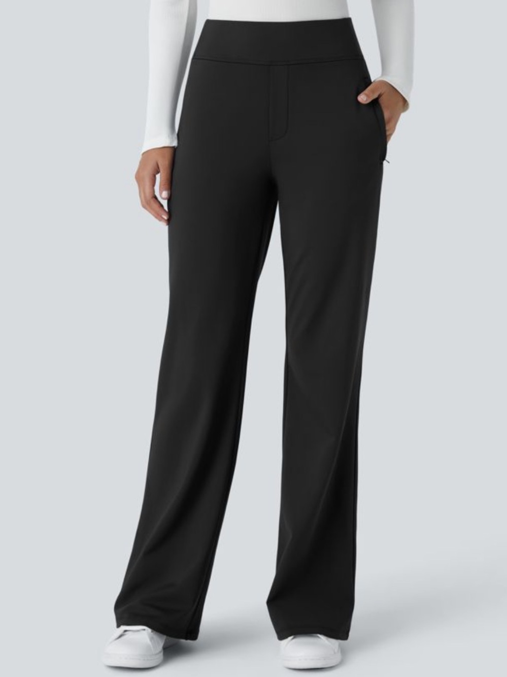 NEW Halara Flex™ DayStretch Mid Rise Side Zipper Pocket Work Flare Pants